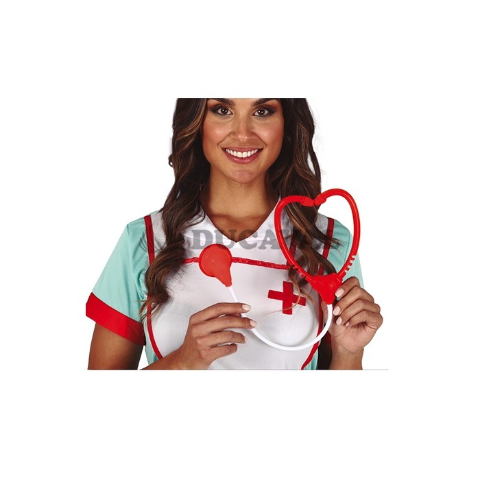 Estetoscopio rojo y blanco